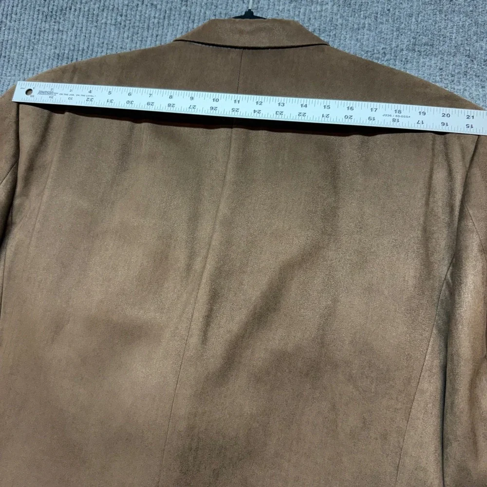 Andrew Fezza‎ Faux Suede Sport Coat Blazer Mens 48L Brown Three Button Jacket